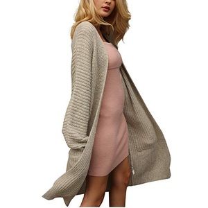 Tan Long Knit Cardigan